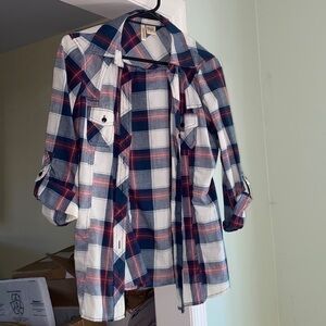 JanSport light weight plaid shirt size large